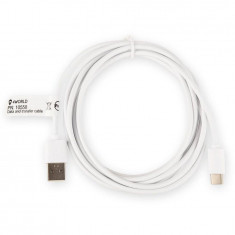 Cablu 4World USB 2.0, AM / B Micro USB-C transfer/incarcare, 2.0m, alb foto