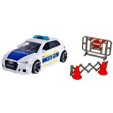 Masina de politie Dickie Toys Audi RS3 1:32 15 cm cu lumini, sunete si accesorii, Jada Toys
