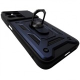 Husa spate TPU negru si plastic bleumarin, inel si protectie camera, pentru Honor 200 Smart, X7c