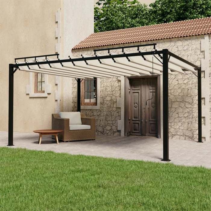 Gossi pavilion cu acoperis jaluzea, crem, 3x4 m, tesatura/aluminiu
