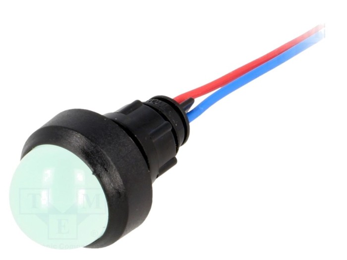 Lampă de control LED verde 12V