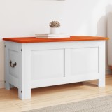 Cufar Depozitare Lemn Acacia vidaXL Maro/Alb 90x45x47cm Lada Bancheta Multifunctionala