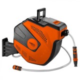 Furtun cu tambur/rola pentru gradina, retractabil/automat, pentru perete, 1/2&quot;, 20 m, NEO