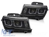 Set de faruri LED de tuning potrivit pentru Chevrolet Camaro 2013-2015 cu baza neagra, stanga si dreapta Performance AutoTuning