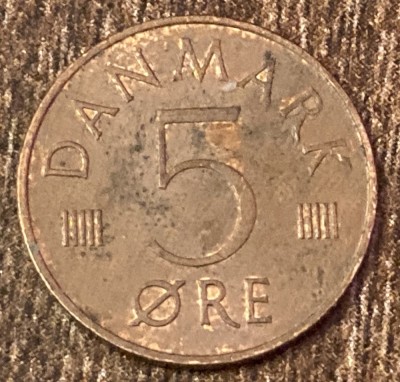 C50 - Moneda foarte veche -Danemarca - 5 ore - 1973 foto