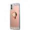 Husa silicon oglinda , inel si pietricele Samsung Galaxy S21 Plus , Roz