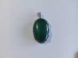 Pandant din argint cu malachit #1868