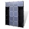 Dulap modular 14 compartimente alb si negru 37 x 146 x 180,5 cm