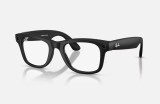 Ray-Ban Meta Wayfarer Gen 2 High Bridge Fit Matte Black Clear Blue-Violet Light Filter 53-22