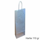 Cumpara ieftin Pungi hartie ARGINTII - 1 sticla vin, 14x39x8 cm, set 30 buc