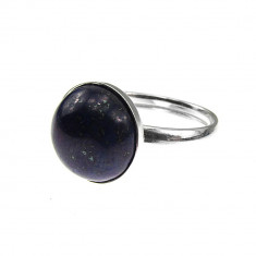 Inel argint reglabil cu Lapis Lazuli natural 10 MM