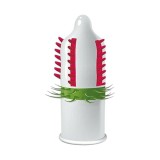 Prezervativ stimulator EGZO Dulce Bombero - Medium, cu texturi proeminente și țepi flexibili, din latex, diametru 52 mm, 1 buc