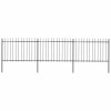 VidaXL Gard de grădină cu v&acirc;rf tip suliță din oțel 537x120 cm, negru