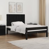 VidaXL Tăblie de pat pentru perete, negru, 108x3x60 cm, lemn masiv pin 824827