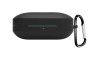 Husa din silicon, THD, compatibila cu castile wireless OnePlus Buds Pro 2, carabina inclusa, neagra