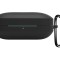 Husa din silicon, THD, compatibila cu castile wireless OnePlus Buds Pro 2, carabina inclusa, neagra