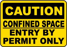 Caution Entry By Permit Only Sign foto