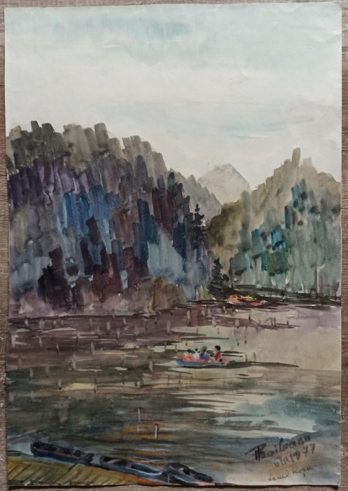 Lacul Rosu// acuarela Rodica Raileanu 1977