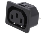 Conector alimentare AC soclu mamă 10A 250VAC IEC 60320 IP30