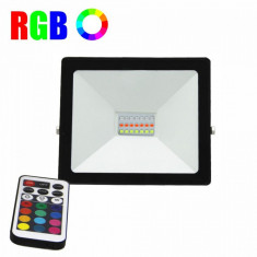 Proiector LED RGB 16 culori, 20W, IP 65, cu telecomanda foto