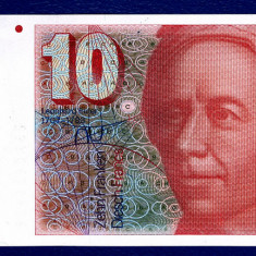 (8) BANCNOTA ELVETIA - 10 FRANCS ND (1979-1992), A 6-A EDITIE, STARE AUNC/UNC