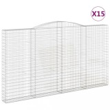 Cumpara ieftin Cosuri gabion arcuite 15 buc, 400x30x220/240cm, fier galvanizat