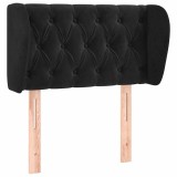 Cumpara ieftin Tablie de pat cu aripioare negru 83x23x78/88 cm catifea