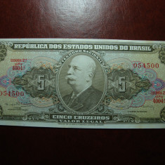 BRAZILIA 5 CRUZEIROS 1962 UNC