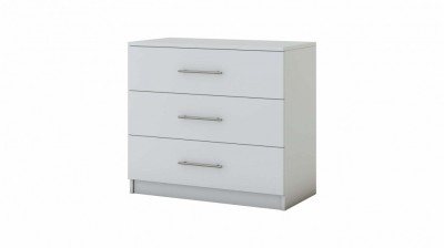 Comoda 3 sertare, Alb, 90x82x45 cm foto