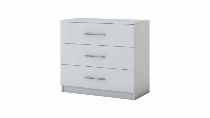 Comoda 3 sertare, Alb, 90x82x45 cm