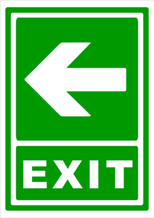 Semn exit spre directie in stanga
