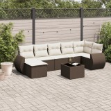 Gossi set canapele de gradina cu perne, 8 piese, maro, poliratan