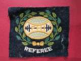 emblema brodata Federatia Romana De Haltere , dimensiuni aprox 15 cm x 9 cm