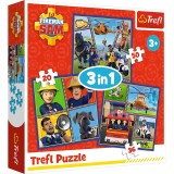 PUZZLE TREFL 3IN1 POMPIERUL SAM O ZI DIN VIATA POMPIERILOR SuperHeroes ToysZone