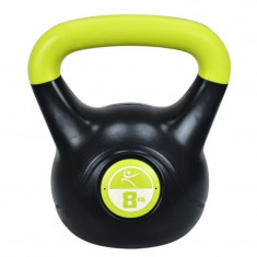 Gantera kettlebell DHS, 8 kg, exterior vinil, umplutura nisip, Negru/Verde foto