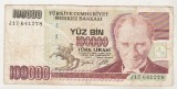 Bnk bn Turcia 100000 lire (1996-1999) circulata