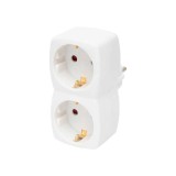 Dublu stecher distribuitor cu impamantare 2x Schuko 3680W 16A alb Home NV 22, Home By Somogyi