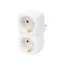 Dublu stecher distribuitor cu impamantare 2x Schuko 3680W 16A alb