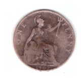 Moneda Marea Britanie 1 penny 1902, stare relativ buna, curata, Europa, Bronz