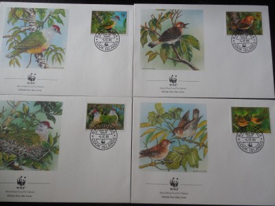 Cook-WWF,fauna pasari-set complet FDC foto