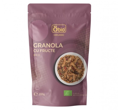 Granola cu fructe bio 200g Obio foto