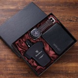 Set cadou pentru barbati MyHero: Ceas Elegant + Parfum Man in Black + Portofel Piele