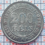Brazilia 200 R&eacute;is - Pedro II 1874 - km 478 - A031, America Centrala si de Sud