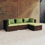 Gossi set mobilier de gradina cu perne, 4 piese, maro, poliratan