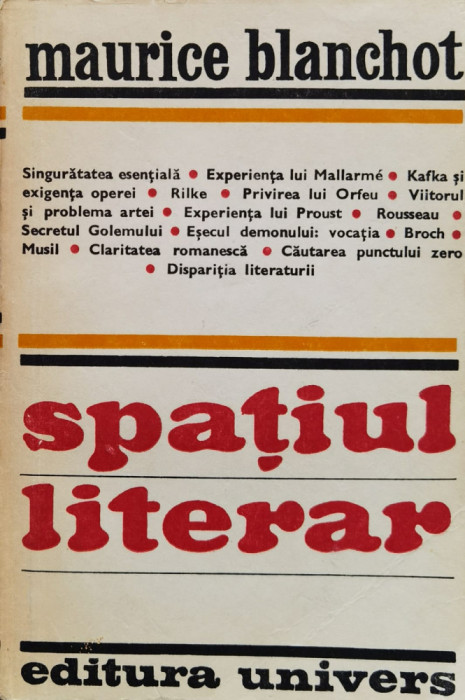 Spatiul Literar - Maurice Blanchot , F704