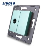 Cumpara ieftin Priza TV Livolo verde pentru montaj incastrat, design premium