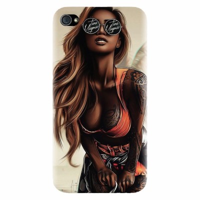 Husa silicon pentru Apple Iphone 4 / 4S, Tattoed Girl foto