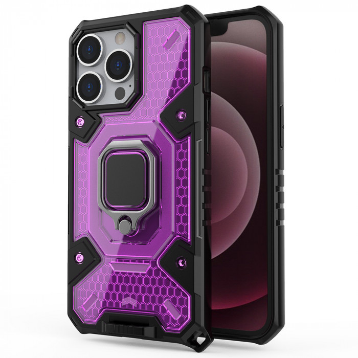 Husa pentru iPhone 13 Pro, Techsuit Honeycomb Armor, Rose-Violet