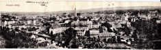 Cluj panorama Kolozsvar latkepe TRIPTIC dimensiunea 42x9 cm clasica circ.1900 foto