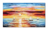 Cumpara ieftin Tablou pictat manual, Veliere la asfintit, stilizat, 100x60cm pictura ulei pe panza in cutit efect 3D, Leo Covaci